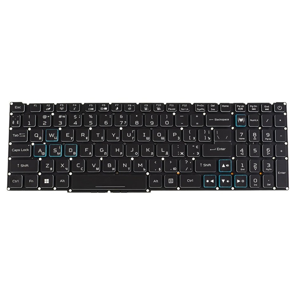 Клавіатура Acer Nitro 5 (AN517-55) з підсвіткою, без рамки Black UKR