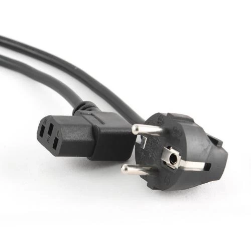 Кабель живлення від мережі PC-186, Black, 1.8 м, Atcom, CEE 7/7 - IEC C13, 3x0.75 мм², кутовий роз'єм (15270)