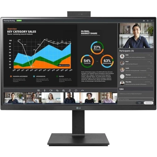 Монітор 27" LG 27BA65QB-B, Black, IPS, 2560x1440 (16:9), 5 мс, 100 Гц, 350 кд/м², 1000:1, 178°/178°, 2хDP/HDMI, 4хUSB-А/USB-В/USB-C, 2 x 5 Вт, Vesa 100x100