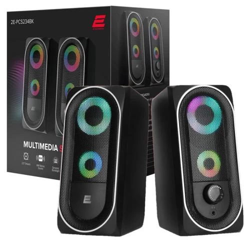 Колонки 2E PCS234 RGB, Black, USB (2E-PCS234BK)
