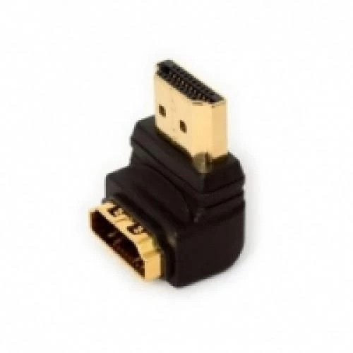 Перехідник HDMI (M) - HDMI (F), Atcom, Black, кутовий роз'єм (3804)