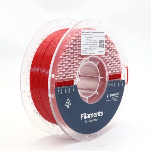 Пластик для 3D друку Gembird, PETG, Red, 1.75 мм, 1 кг (3DP-PETG1.75HY-01-R)