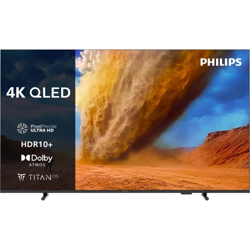 Телевізор 43" Philips 43PUS7810/12, Black, QLED, 3840x2160, 60 Гц, Smart TV (Titan OS), DVB-T2/C/S2, Wi-Fi, Bluetooth, LAN, 3хHDMI, 2хUSB, 2 x 10 Вт, VESA 200x100