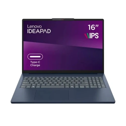 Ноутбук 16" Lenovo IdeaPad Slim 3 16IPH11 (83US006RRA) Blue, 16" (1920x1200, IPS, 60 Hz), Intel Core Ultra 5 322 (6x1.9-4.4GHz), 16GB DDR5, SSD 512GB, Intel Graphics, Wi-Fi 6, Bluetooth 5.3, Type-C/2xUSB 3.2, HDMI, 50Wh, DOS