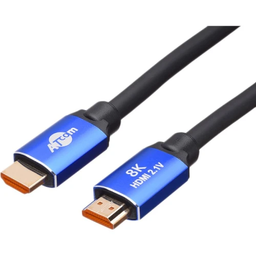 Кабель HDMI (M) - HDMI (M), 1 м, Black, Atcom, V2.1, 8K / 60 Гц (88801)