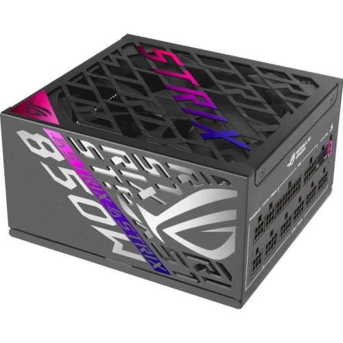 Блок живлення 850 Вт, Asus ROG Strix Platinum, Black, модульный, 80+ Platinum, 135 мм, 3xMolex / 6xSATA / 3x6+2-pin / 1x16-pin / 2x4+4-pin / 1x20+4-pin, захист OPP/OVP/UVP/SCP/OCP/OTP, ATX 3.1, GaN Mosfet, 0dB Technology, GPU-FIRST