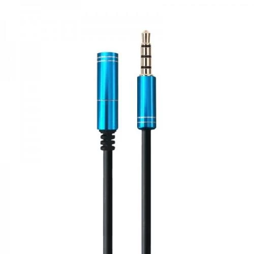 Кабель-подовжувач звуковий, 3.5 мм 4-pin (F) - 3.5 мм 4-pin (M), 1 м, Black, Maxxter (A-3434-1M)