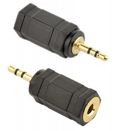 Перехідник звуковий, 2.5 мм (M) - 3.5 мм (F), Black, Cablexpert (A-3.5F-2.5M)