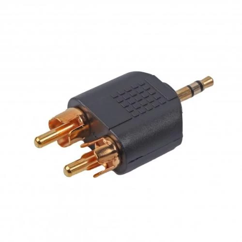 Перехідник звуковий, 3.5 мм (M) - 2xRCA (M), Black, Cablexpert (A-458)