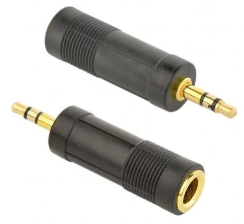 Перехідник звуковий, 6.35 мм (F) - 3.5 мм (M), Black, Cablexpert (A-6.35F-3.5M)