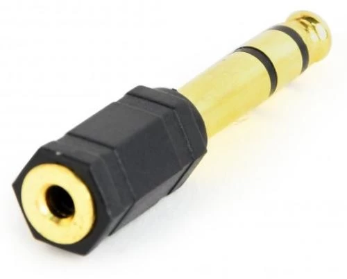 Перехідник звуковий, 6.35 мм (M) - 3.5 мм (F), Black, Cablexpert (A-6.35M-3.5F)