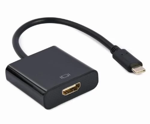 Перехідник Type-C (M) - HDMI (F), Cablexpert, Black, 15 см, 4K / 30 Гц (A-CM-HDMIF-03)