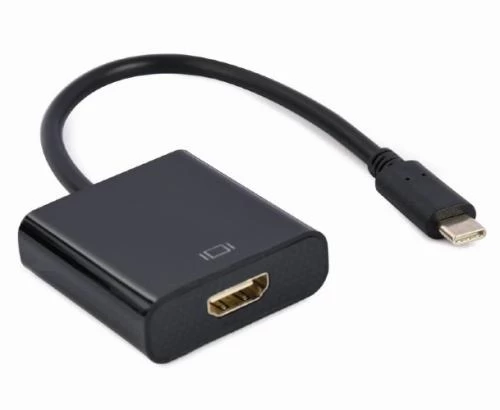 Перехідник Type-C (M) - HDMI (F), Cablexpert, Black, 15 см, 4K / 60 Гц (A-CM-HDMIF-04)