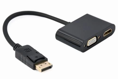 Перехідник DisplayPort (M) - HDMI (F) / VGA (F), CablexpertBlack, Black, 10 см (A-DPM-HDMIFVGAF-01)