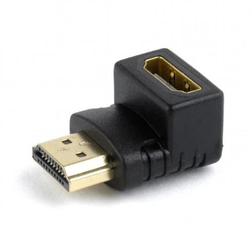 Перехідник HDMI (M) - HDMI (F), Cablexpert, Black, кутовий роз'єм (A-HDMI90-FML)