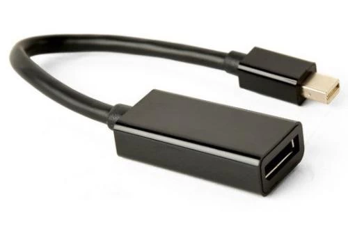 Перехідник miniDisplayPort (M) - DisplayPort (F), Cablexpert, Black, 10 см, 4K (A-mDPM-DPF4K-01)
