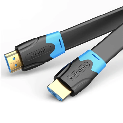 Кабель HDMI (M) - HDMI (M), 1.5 м, Black, Vention, V2.0, 4K / 60 Гц, плоский (AAKBG)
