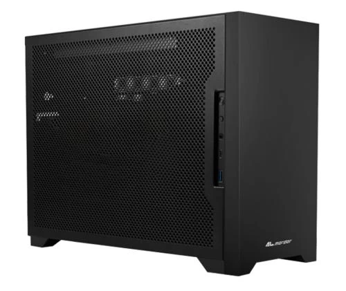 Корпус ALmordor Sharky 170I ITX Black, без БЖ, Mini Tower SFF, для Mini ITX, 1xUSB 3.0, 1xType-C, макс. CPU - 70 мм / VGA - 330 мм / PSU - 160 мм, райзер для вертикальної установки GPU, алюмінієвий (ALS170IBK)