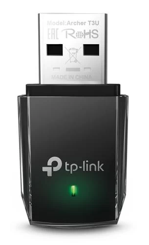 Мережевий адаптер USB TP-LINK Archer T3U, Black, 5GHz/2.4GHz, AC1300 (867/400 Мбіт/с), USB 3.0, мініатюрний розмір, MU-MIMO
