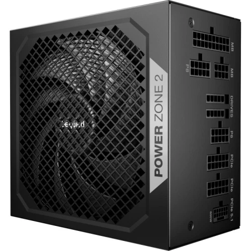Блок живлення 750 Вт, be quiet! Power Zone 2, Black, модульний, 80+ Platinum, Active PFC, 14 см "zero-PWM", 1xMolex / 6xSATA / 1x16-pin / 3x6+2-pin / 2x4+4-pin / 1x20+4-pin, захист OCP/OVP/OPP/OTP/SCP/UVP/SIP, ATX 3.1 (BP006EU)