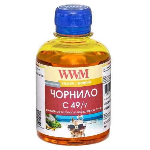 Чорнило WWM Canon G1400/G2400/G3400, Yellow, 200 мл, водорозчинне (C49/Y)