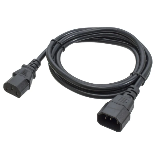 Кабель живлення від мережі PC-189, Black, 1.8 м, Patron, IEC C14 - IEC C13, 3x1 мм² (PN-POW-EX-18)