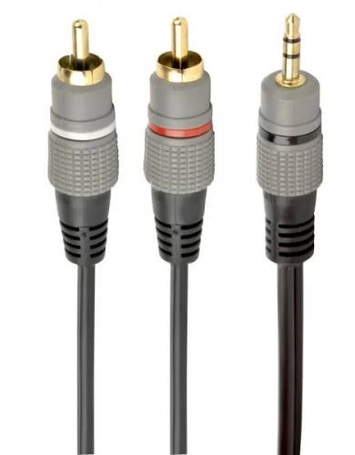 Кабель-перехідник звуковий, 3.5 мм (M) - 2xRCA (M), 1.5 м, Black, Cablexpert (CCA-352-1.5M)