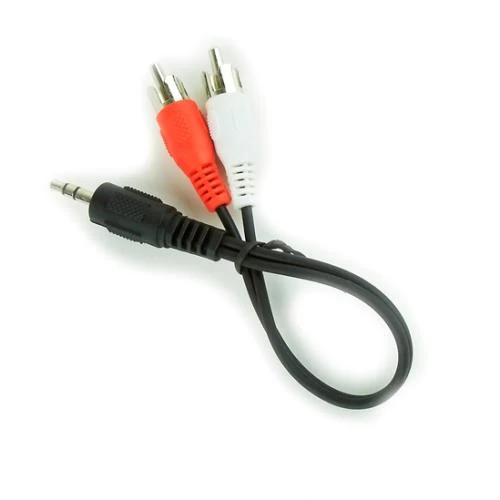 Кабель-перехідник звуковий, 3.5 мм (M) - 2xRCA (M), 20 см, Black, Cablexpert (CCA-458/0.2)