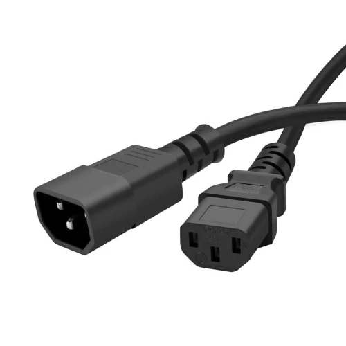 Кабель живлення від мережі PC-189, Black, 1.8 м, ColorWay, IEC C14 - IEC C13, 3x0.75 мм² (CW-CBP087-BK)
