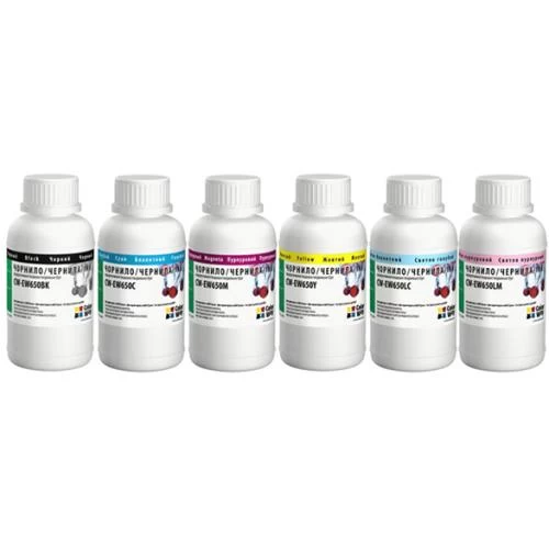 Комплект чорнил ColorWay Epson TX650/700/800, RX500/560/590/600, P50, T50/59, B/C/M/Y/LC/LM, 6x200 мл, водорозчинне (CW-EW650SET02)