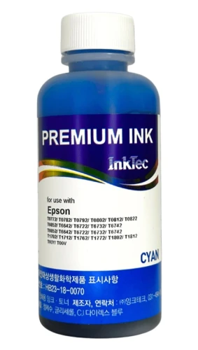 Чорнило InkTec Epson E0010, Cyan, P50/T50, R260/270/290/360/390, RX560/610, 100 мл, водорозчинне (E0010-100MC)