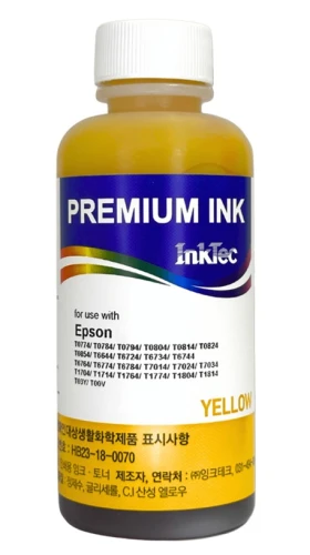Чорнило InkTec Epson E0010, Yellow, P50/T50, R260/270/290/390, RX560/610, 100 мл, водорозчинне (E0010-100MY)