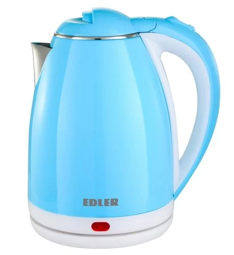 Електрочайник Edler EK8055, Blue, 1500W, 1.8 л, дисковий, пластиковий зовнішній корпус, світловий індикатор, захист від перегріву, захист від кипіння без води