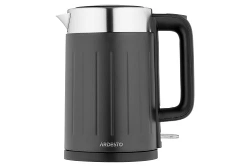 Електрочайник Ardesto EKL-F18B, Black/Silver, 2200 Вт, 1.7 л, дисковий, індикатор роботи, корпус пластик/метал, захист від перегріву та автоматичне відключення при відсутності води