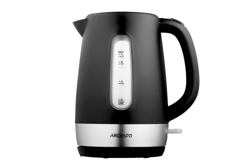Електрочайник Ardesto EKL-F19B, Black, 2200W, 1.7 л, дисковий, пластиковий корпус, індикатор рівня води, підсвічування, автоматичне відключення при відсутності води