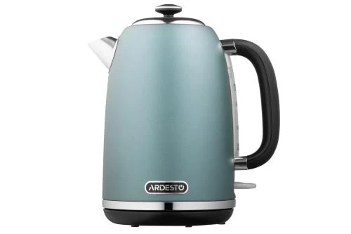 Електрочайник Ardesto EKL-F400G, Mint, 2200 Вт, 1.8 л, дисковий, індикатор роботи, корпус нержавіюча сталь, захист від перегріву та автоматичне відключення при відсутності води