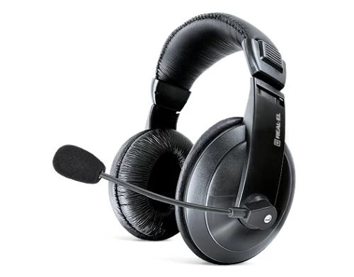 Навушники REAL-EL GD-750MV, Black навушники з мікрофоном (шкіряні) Джек 3,5мм (GD-750MV)