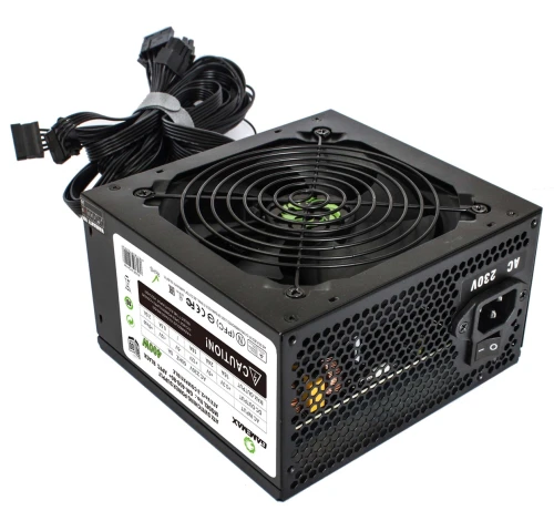 Блок живлення 400 Вт, GameMax GM-400, Black, 80+ Basic, Active PFC, 12 см, 2xMolex / 3xSATA / 1x6-pin / 1x4+4-pin / 1x20+4-pin, захист OVP/UVP/OLP/OPP/SCP