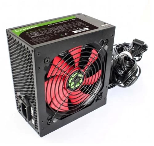 Блок живлення 600 Вт, GameMax GM-600B, Black, Active PFC, 12 см, 1xMolex / 3xSATA / 1x6+2-pin / 1x4+4-pin / 1x20+4-pin, захист OVP / UVP / OCP / OLP / OPP / SCP