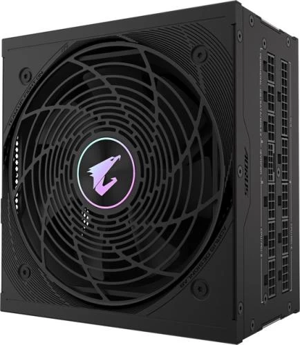 Блок живлення 850 Вт, Gigabyte AORUS ELITE P850W, Black, модульний, 80+ Platinum, 12 см FDB, 8xSATA / 4xMolex / 1x16-pin / 6x6+2-pin / 2x4+4-pin / 1x20+4-pin, захист OVP/OPP/SCP/UVP/OCP/OTP (GP-AE850PM PG5)