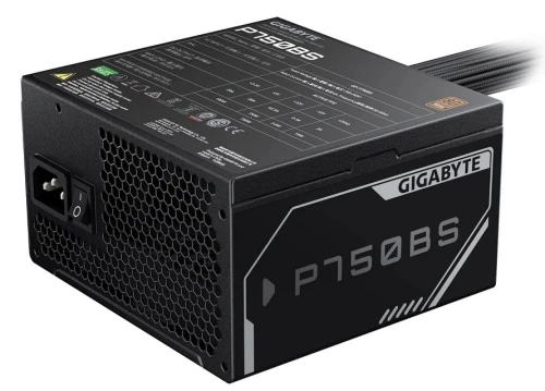 Блок живлення 750 Вт, Gigabyte P750BS, Black, 80+ Bronze, 120 мм FDB, 1xMolex / 7xSATA / 4x6+2-pin / 2x4+4-pin / 1x20+4-pin, захист OVP/OPP/SCP/UVP/OCP/OTP (GP-P750BS)
