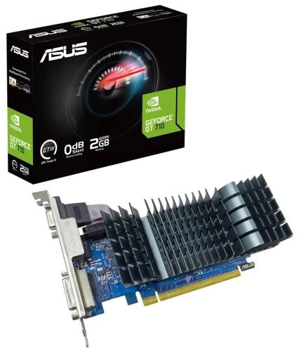Відеокарта GeForce GT710, Asus, 2Gb GDDR5, 64-bit, VGA/DVI-D/HDMI, 954/5012 MHz, Silent, Low Profile (GT710-SL-2GD5-BRK-EVO)
