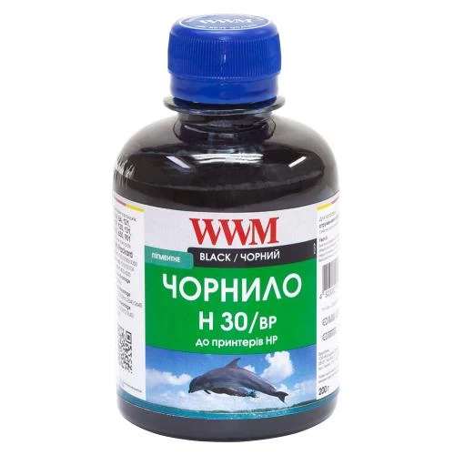 Чорнило WWM HP 21/54/121/122/129/130/131/132/140/901, Black, 200 мл, пігментне (H30/BP)