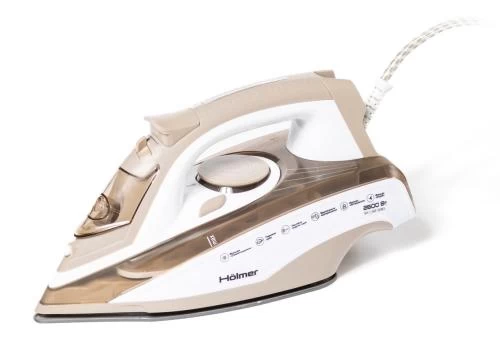 Праска Holmer HIТ-2642, Beige, 2600W, тефлон, паровий удар 140 г/хв, постійна подача пари 40 г/хв, вертикальне відпарювання, очищення від накипу, антикрапля