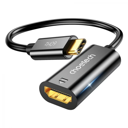 Перехідник Type-C (M) - HDMI (F), Choetec, Black, 15 см, 4K / 60 Гц (HUB-H04)