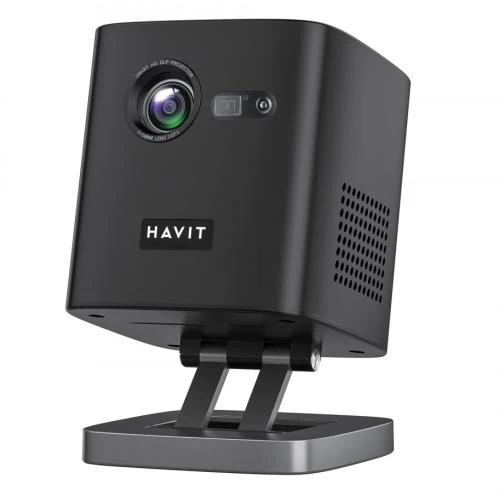 Проектор Havit HV-PJ218 Pro, Black, DLP, Android TV 9.0, WiFi / Bluetooth, 960x540, 180 Лм, 1000:1, 2x5 Вт, акумулятор 8000 mAh, HDMI, Type-C, USB