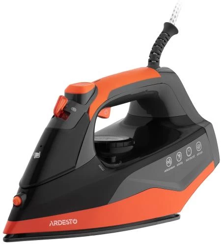 Праска Ardesto IR-C2233-GR, Black/Orange, 2200W, кераміка, паровий удар, резервур 340мл, захист від кальцинації, антикрапля, плавне регулювання потужності пари, автоматичне відключення