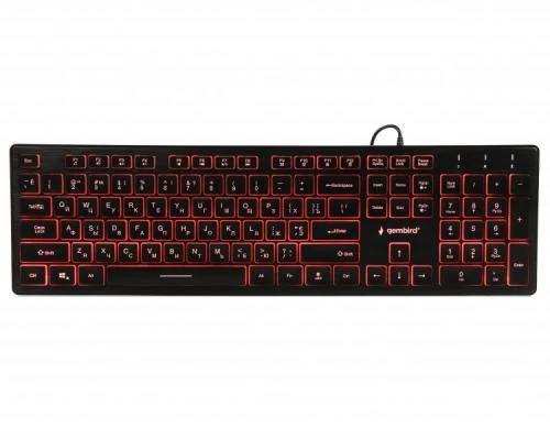 Клавіатура Gembird KB-UML3-01-UA, 3-х кольорове підсвічування клавіш, USB, Black (KB-UML3-01-UA)
