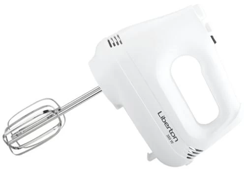 Міксер Liberton LHM-2801, White, 350W, ручний, 6 швидкостей, турбо режим, вінчики, гаки для замісу тіста, корпус з ABS пластику