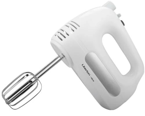 Міксер Liberton LHM-2803, White, 450W, ручний, 6 швидкостей, турбо режим, вінчики, гаки для замісу тіста, корпус з ABS пластику